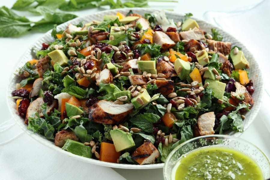 Perk up your summer with this minty grilled chicken salad. (E.