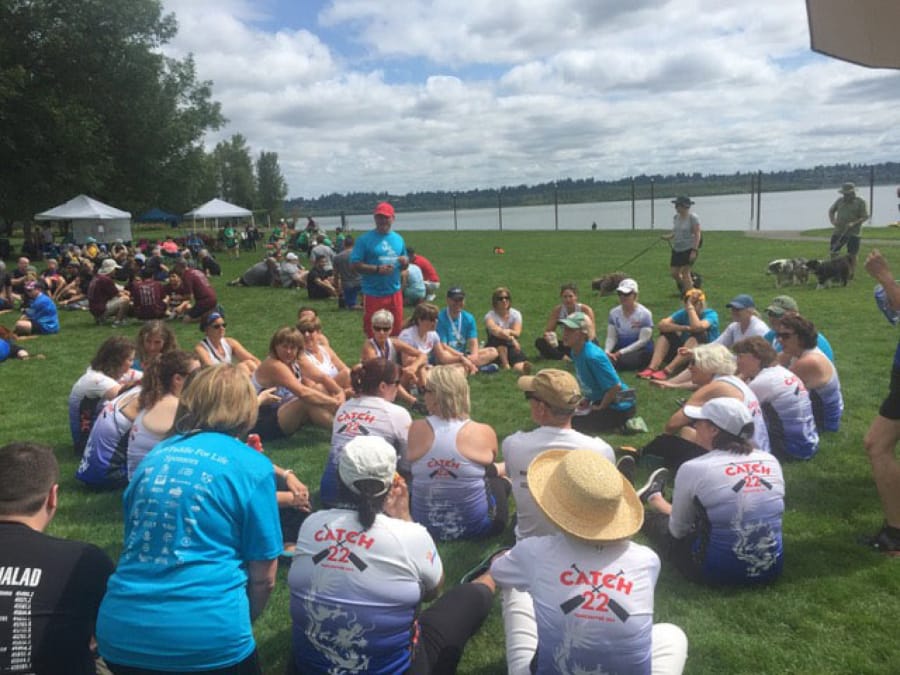 Even after the cancellation of the dragon boat races, Paddle for Life still saw a big crowd on Saturday.