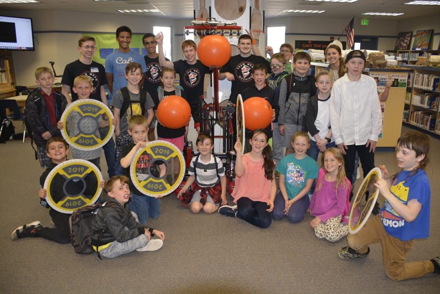 WASHOUGAL: Members from Team Mean Machine, a Camas-based robotics team, visited students in Gause Elementary School’s after-school Robotics Club.