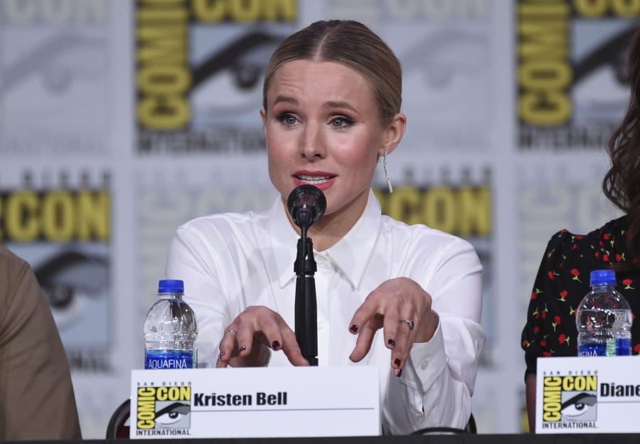 Kristen Bell speaks at the world premiere and Q&A of “Veronica Mars” panel on day two of Comic-Con International on July 19 in San Diego.