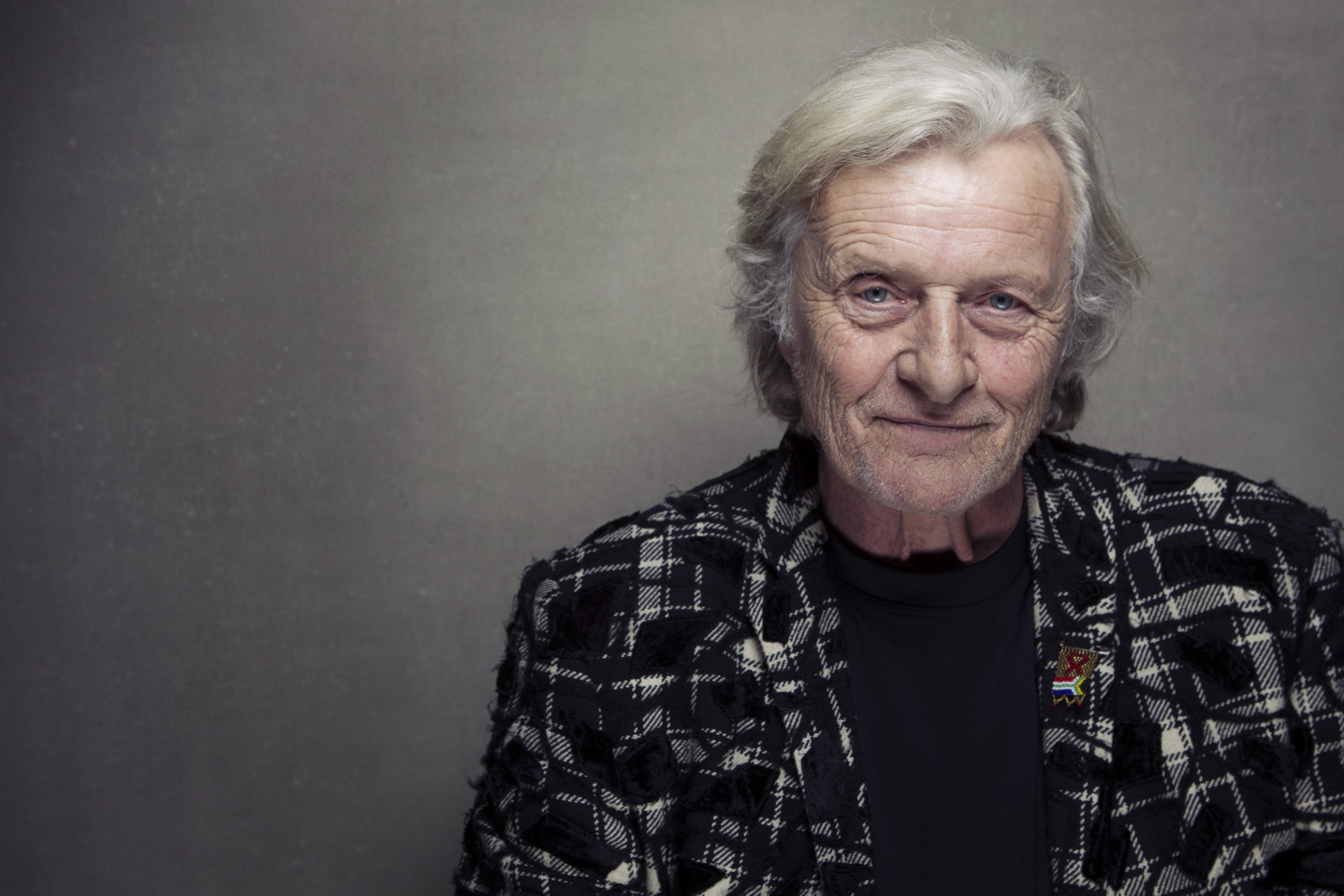 FILE - This Jan. 19, 2013 file photo shows actor Rutger Hauer at the Sundance Film Festival in Park City, Utah. Hauer, who specialized in menacing roles, including a memorable turn as a murderous android in "Blade Runner" opposite Harrison Ford, has died July 19 at his home in the Netherlands. He was 75.