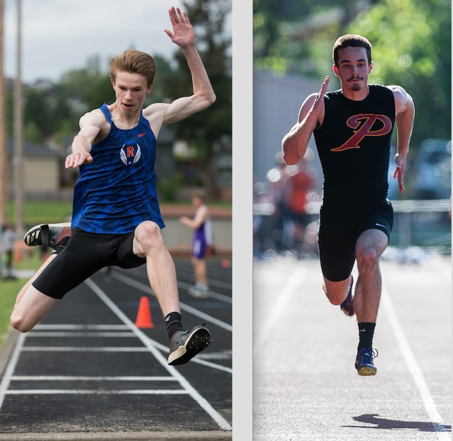 Nick Jenkins, left, and Nolan Mickenham were among several local athletes who competed at the 2019 USATF Hershey Junior National Championships in Sacramento.