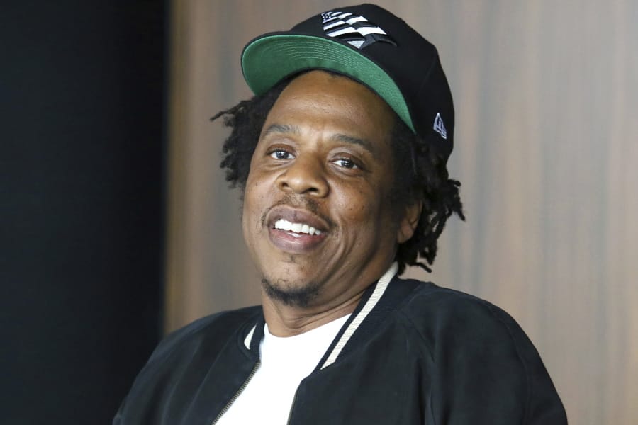 Jay-Z makes an announcement of the launch of Dream Chasers record label in joint venture with Roc Nation, at the Roc Nation headquarters on Tuesday, July 23, 2019, in New York. Meek Mill, the Philadelphia rapper-turned-entrepreneur is launching a new record label in a joint venture with Jay-Z’s Roc Nation.