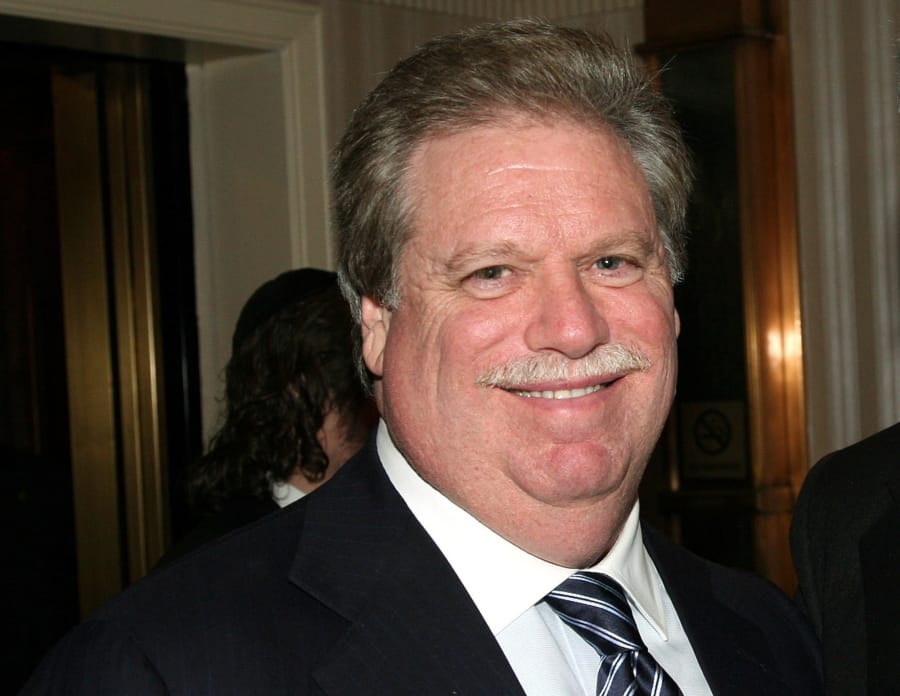 FILE - In this Feb. 27, 2008, file photo, Elliott Broidy poses for a photo at an event in New York. Federal prosecutors have cast a wide net in their investigation of top GOP fundraiser Broidy, probing his business dealings around the world as part of an inquiry into the Los Angeles businessman’s efforts to cash in on his close connections to President Donald Trump.