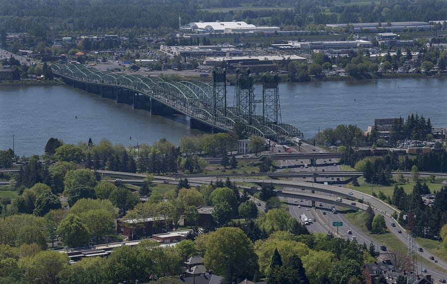 The Interstate 5 Bridge stretches across the Columbia River as it links Portland and Vancouver in this 2018 file photo.