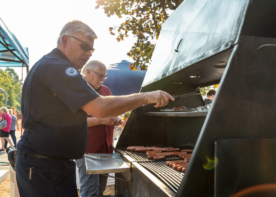 Battle Ground’s National Night Out offers a free dinner of barbecued hot dogs, a rodeo safety course, free bicycle helmets for kids, sidewalk chalk art event, search and rescue activities, and fun with local police officers and firefighters.