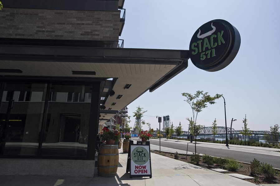 Stack 571 features a selection of specialty hamburgers as well as a whiskey bar, with indoor and patio seating along The Waterfront Vancouver, as seen on Tuesday afternoon.