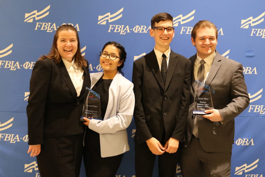 ORCHARDS: Two teams from Heritage High School’s Future Business Leaders of America received awards at the FBLA National Leadership Conference, held July 2 in San Antonio. Victoria Thornton and Elvia Santos-Dominguez placed second in a Partnership with Business Project, while Matthew Lipinski and Daniel Adams took ninth place with their American Enterprise Project.