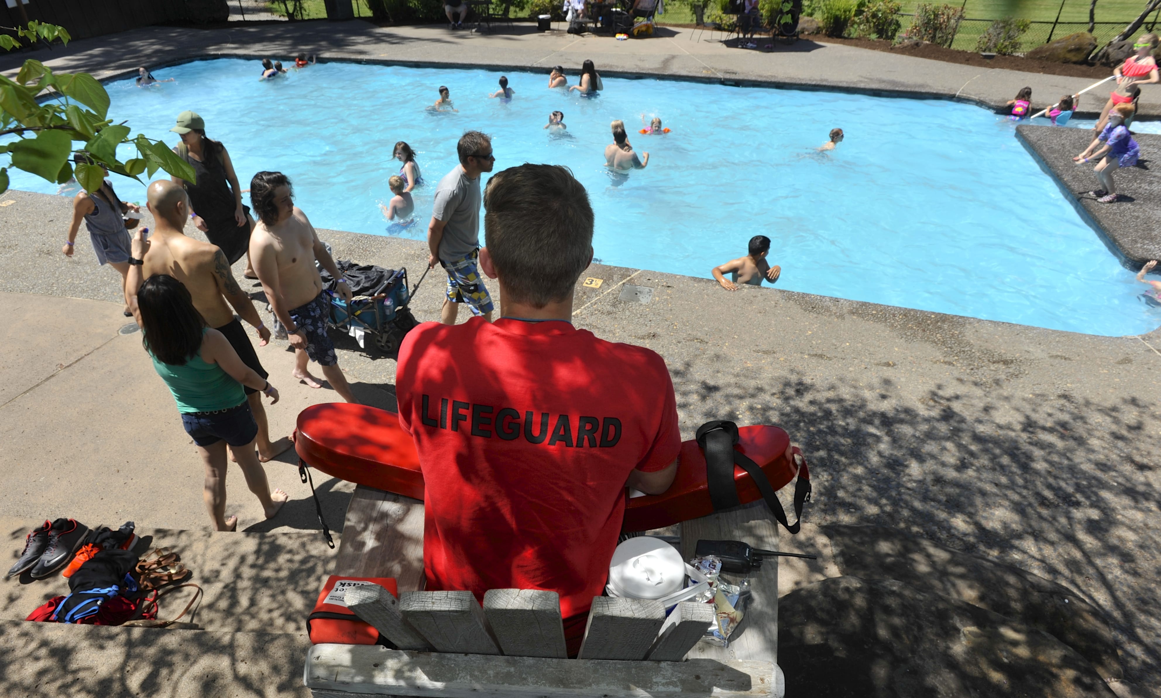 Clark County saw an increase in recreational service jobs — a category that includes lifeguards — in July.