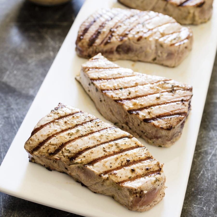 Grilled Tuna Steaks with Vinaigrette (Daniel J.
