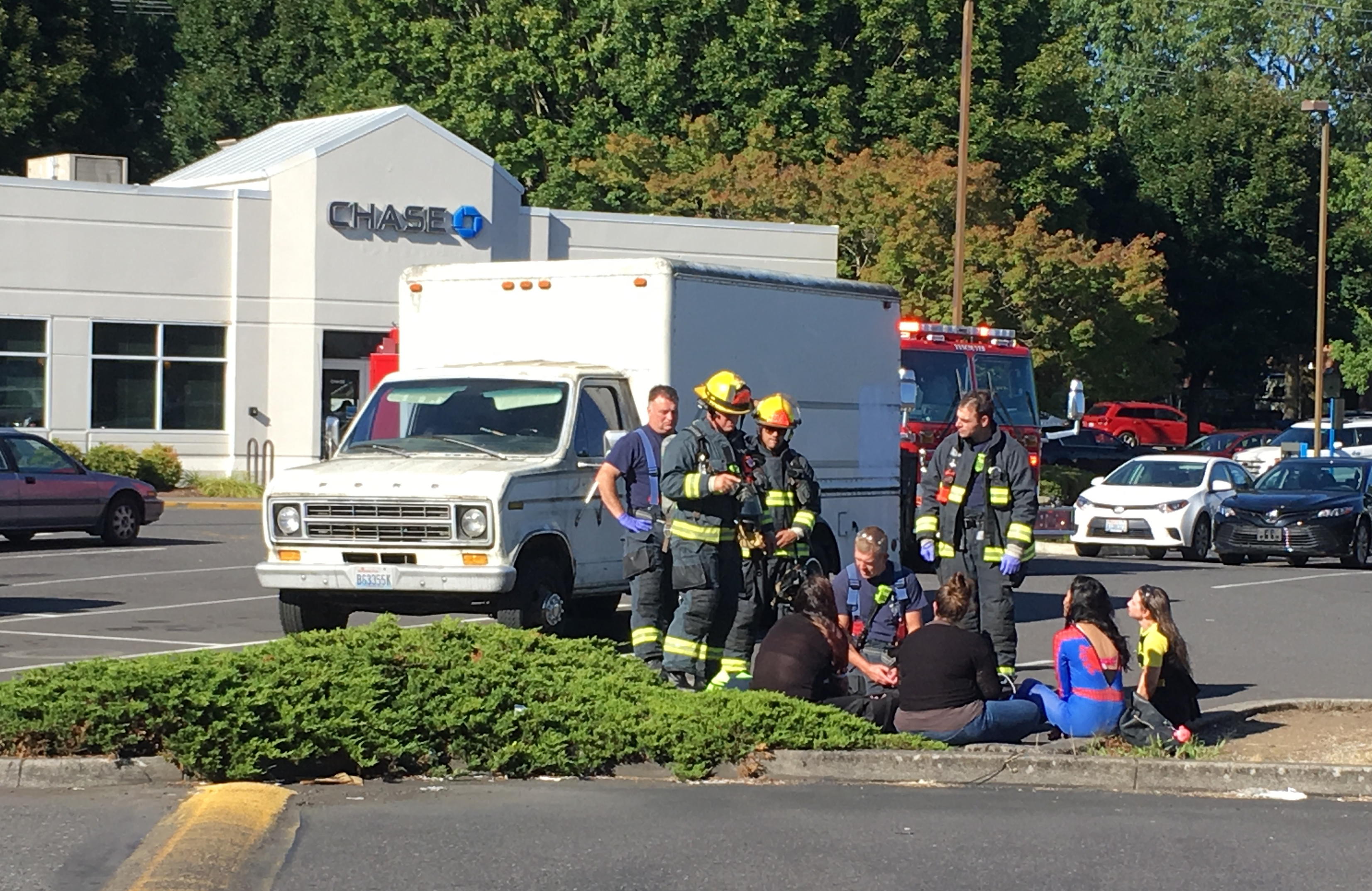 Four people were evaluated for carbon monoxide exposure Monday afternoon at Columbia Square shopping mall.