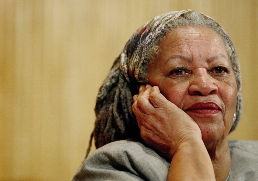 FILE - In this Nov. 25, 2005 file photo, author Toni Morrison listens to Mexicos Carlos Monsivais during the Julio Cortazar professorship conference at the Guadalajara’s University in Guadalajara City, Mexico. The Nobel Prize-winning author has died. Publisher Alfred A. Knopf says Morrison died Monday, Aug. 5, 2019 at Montefiore Medical Center in New York. She was 88.
