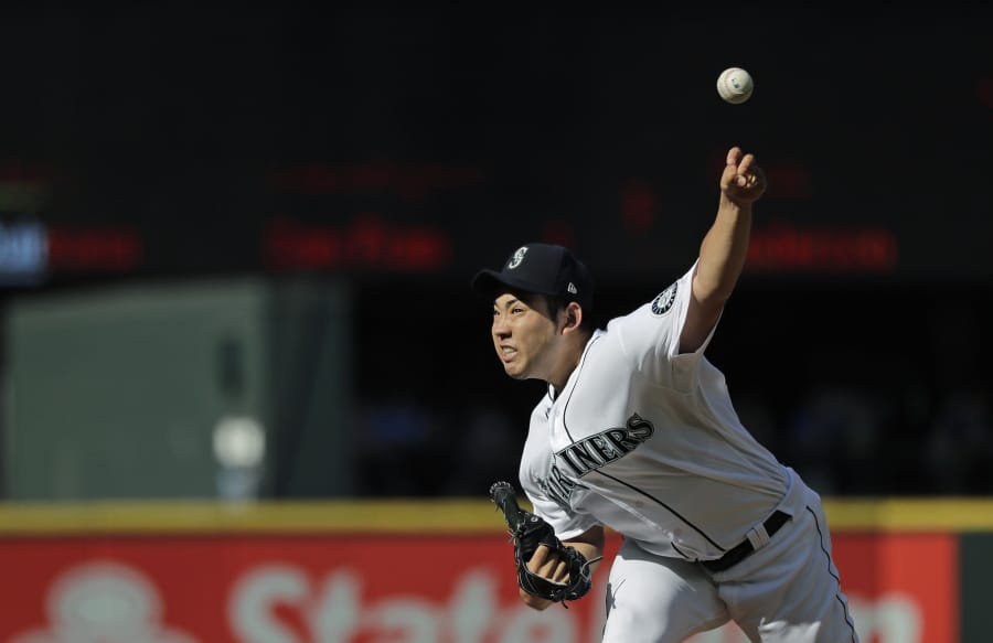 Seattle Mariners starting pitcher Yusei Kikuchi throws against the San Diego Padres during the fourth inning of a baseball game Wednesday, Aug. 7, 2019, in Seattle. (AP Photo/Ted S.