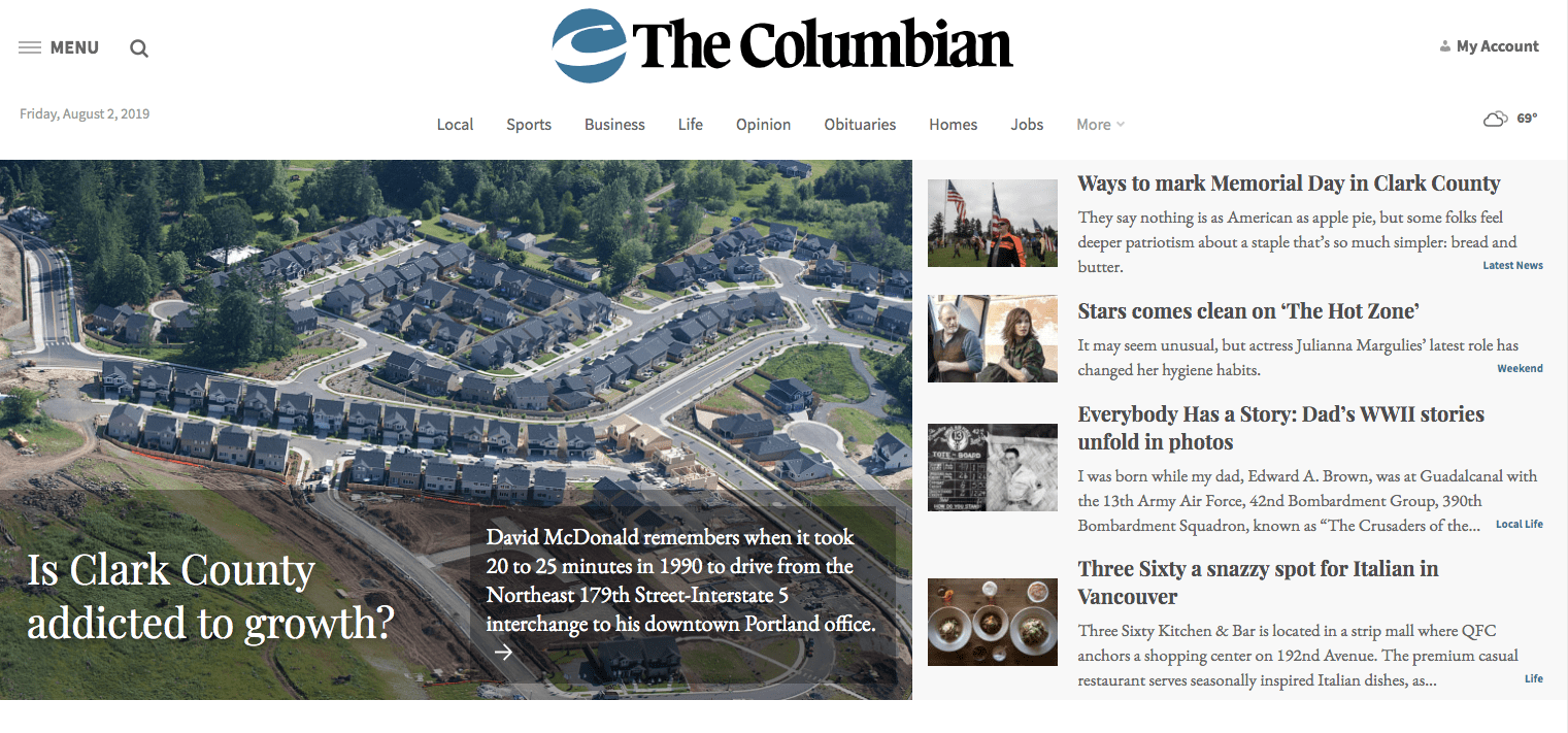 A sneak peek of the redesign coming to columbian.com on Tuesday.