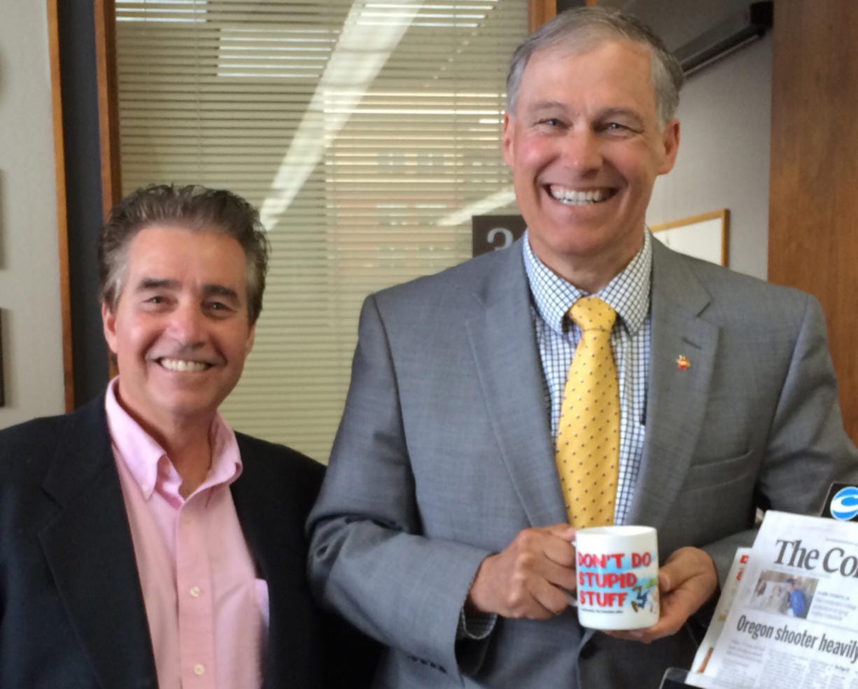 Many politicians purchased “Don’t Do Stupid Stuff” mugs, including Gov. Jay Inslee.