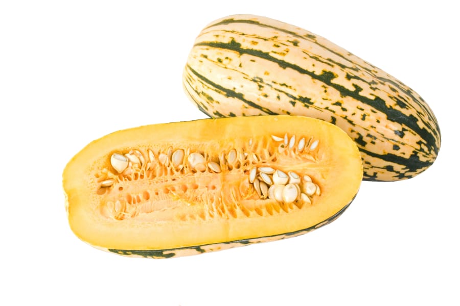 Delicata squash is also known as a peanut, bohemian or sweet potato squash.