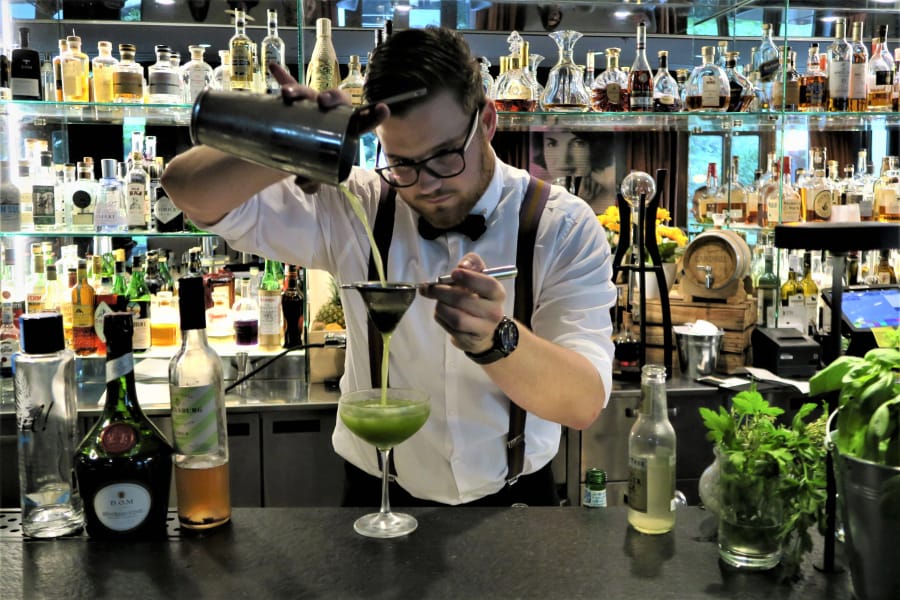 Pascal Leubecher, a bartender at Sophia&#039;s in the Charles Hotel, makes progressive, creative cocktails with fresh fruits and herbs.