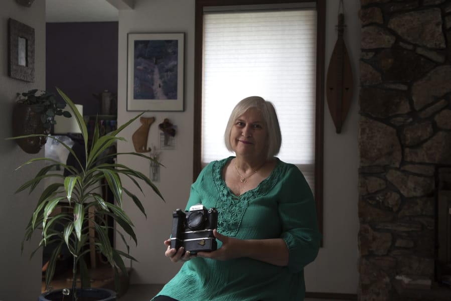 Fay Blackburn has kept cameras that her late husband, Columbian photographer Reid Blackburn, had with him when he died in the May 18, 1980, eruption of Mount St. Helens. Blackburn donated two similar cameras to a time capsule project at the Seattle Space Needle.