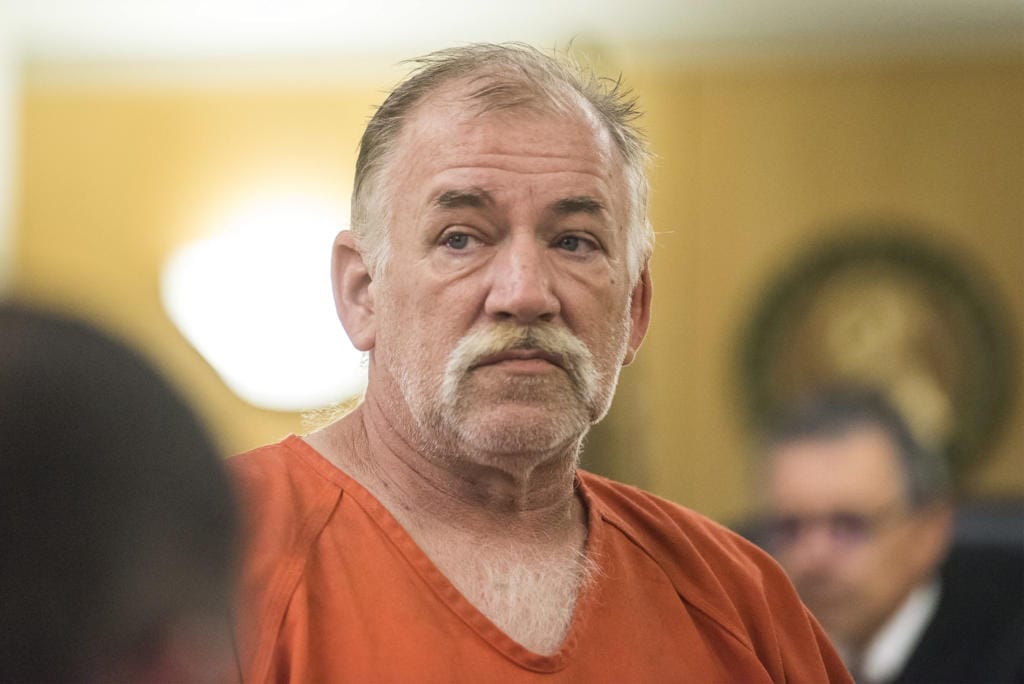 Dennis D. Bogle, 58, of Vancouver, makes a first appearance in Clark County Superior Court on Monday morning, Sept. 9, 2019.  Bogle stands accused of vehicular homicide for a fatal hit-and-run in east Vancouver on Thursday night.