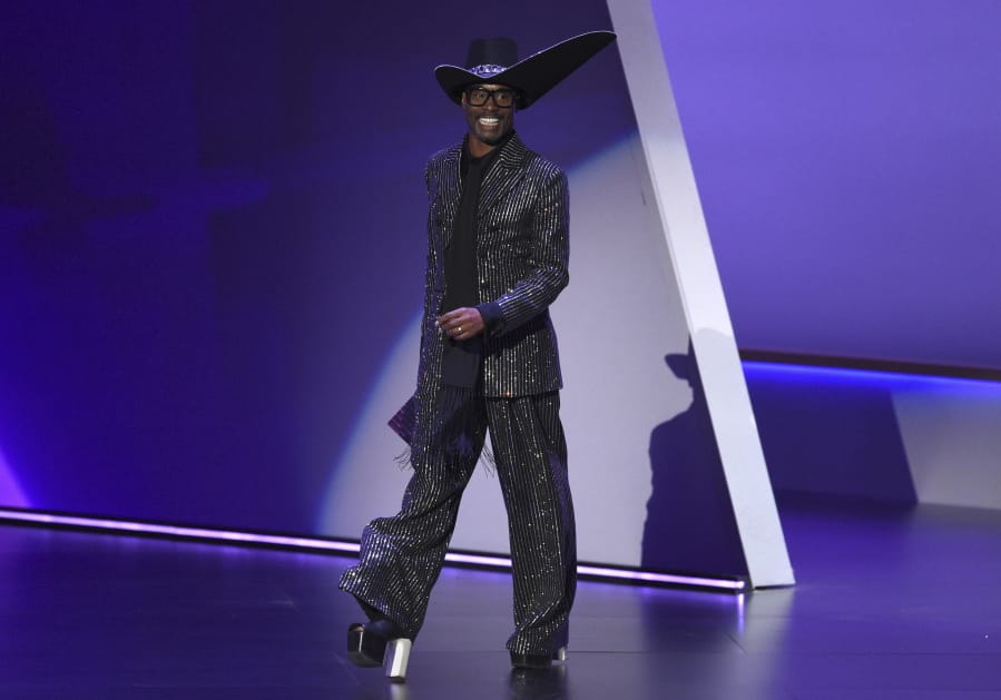 Billy Porter appears on stage to present the award for outstanding variety talk series at the 71st Primetime Emmy Awards on Sunday, Sept. 22, 2019, at the Microsoft Theater in Los Angeles.