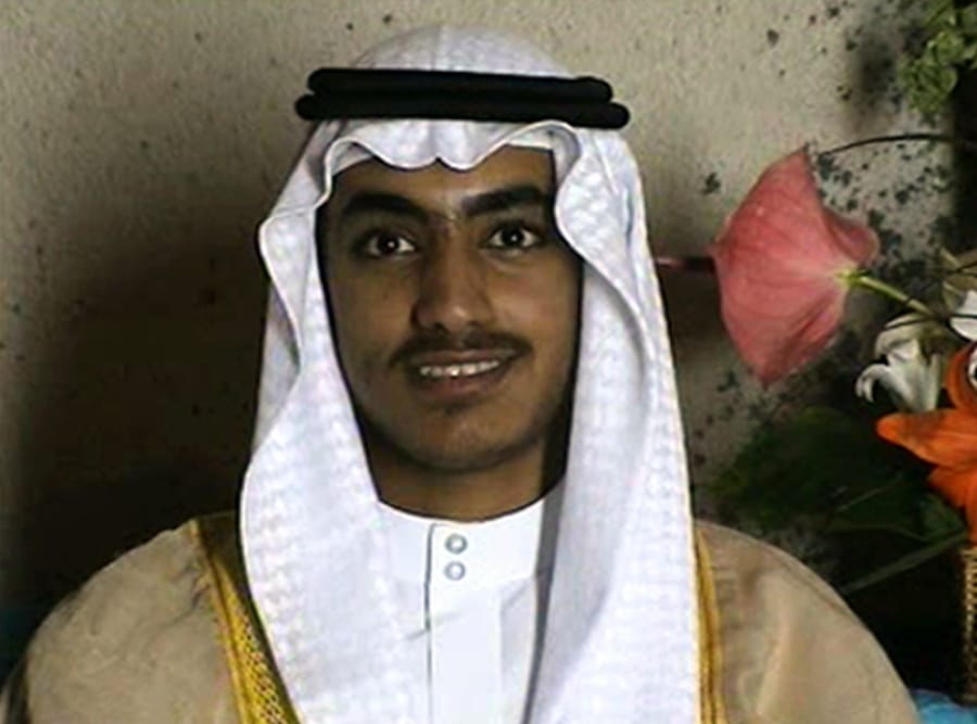 FILE - In this image from video released by the CIA, Hamza bin Laden, the son of of the late al-Qaida leader Osama bin Laden is seen as an adult at his wedding.  The White House says Hamza bin Laden has been killed in a U.S. counterterrorism operation in the Afghanistan-Pakistan region. A White House statement gives no further details, such as when Hamza bin Laden was killed or how the United States confirmed his death.