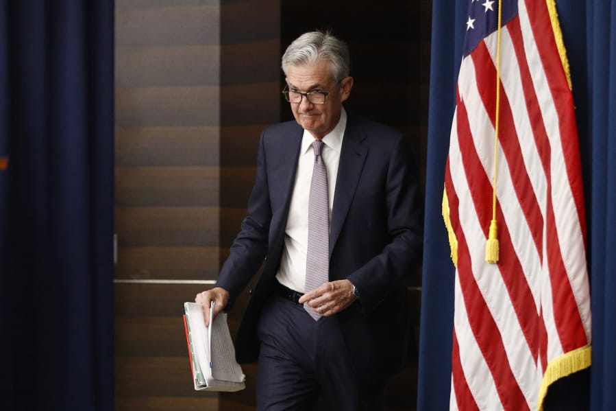 Federal Reserve Board Chair Jerome Powell walks to a podium to speak at a news conference following a two-day meeting of the Federal Open Market Committee, Wednesday, Sept. 18, 2019, in Washington.