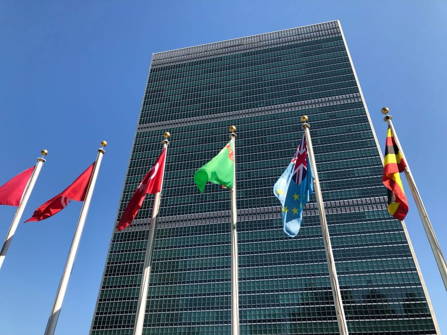 Flags fly outside United Nations headquarters Saturday during the 74th session of the U.N. General Assembly. At this year&#039;s gathering, some leaders used their time on the world stage to highlight international disputes that don&#039;t usually command global attention.