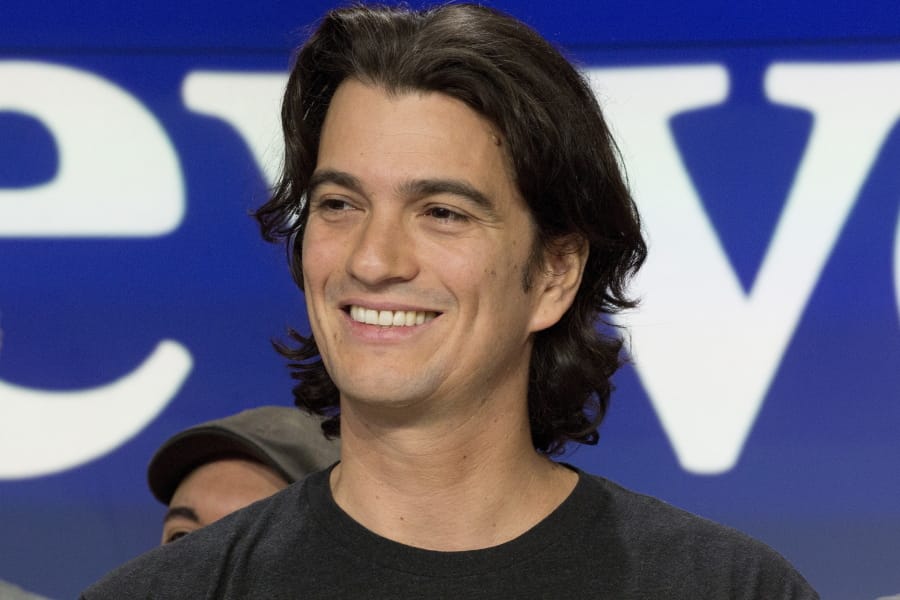 FILE - In this Jan. 16, 2018 file photo, Adam Neumann, co-founder and CEO of WeWork, attends the opening bell ceremony at Nasdaq, in New York. WeWork is delaying its IPO, saying it now expects the offering to be completed by the end of the year. The office-sharing company is hoping to restore investor confidence amid doubts about its ability to make money and decisions that&#039;ve raised concerns about its CEO.