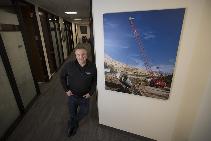 Scott Montross, CEO of Northwest Pipe Company, pauses for a portrait at the company&#039;s Vancouver headquarters office on Sept. 27.