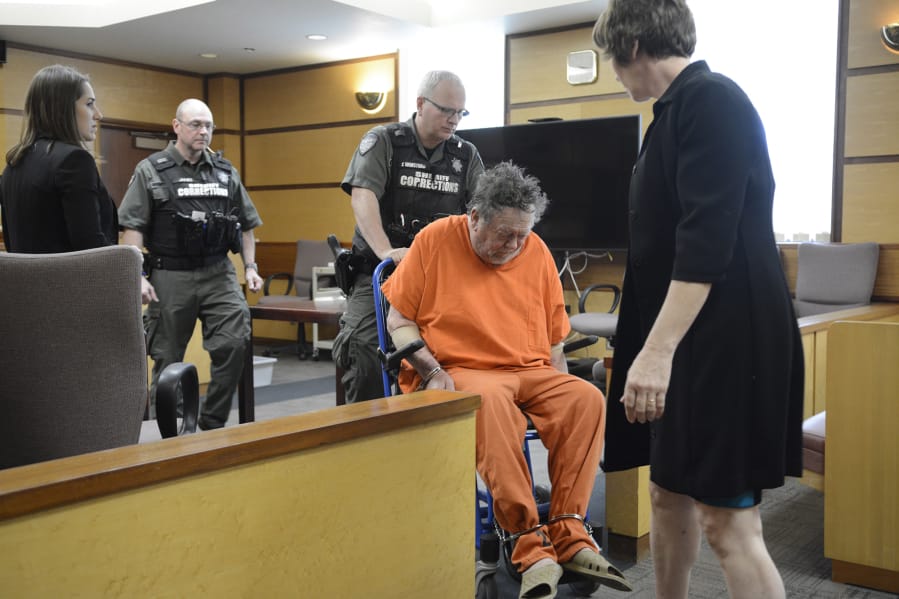 Robert Breck, 80, who's accused in a deadly shooting at Smith Tower in downtown Vancouver, appears Tuesday afternoon in Clark County Superior Court to address bail. Breck waived the bail hearing and will remain in the Clark County Jail on a no-bail hold.