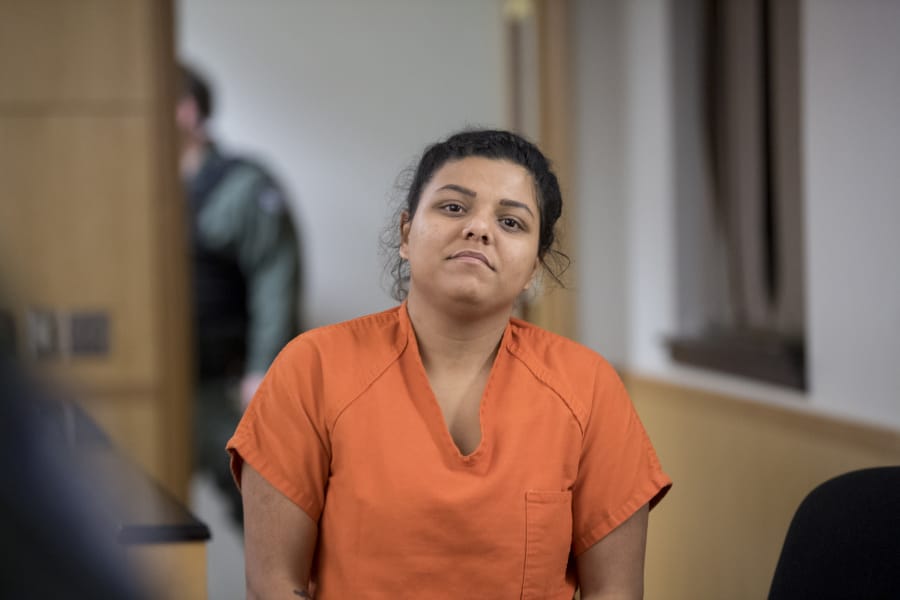 Esmeralda Lopez-Lopez, 21, a mother who allegedly kidnapped her 5-year-old daughter during a supervised visit at Vancouver Mall nearly a year ago and took her to Mexico, makes a first appearance in Clark County Superior Court on Friday morning, Oct. 4, 2019.