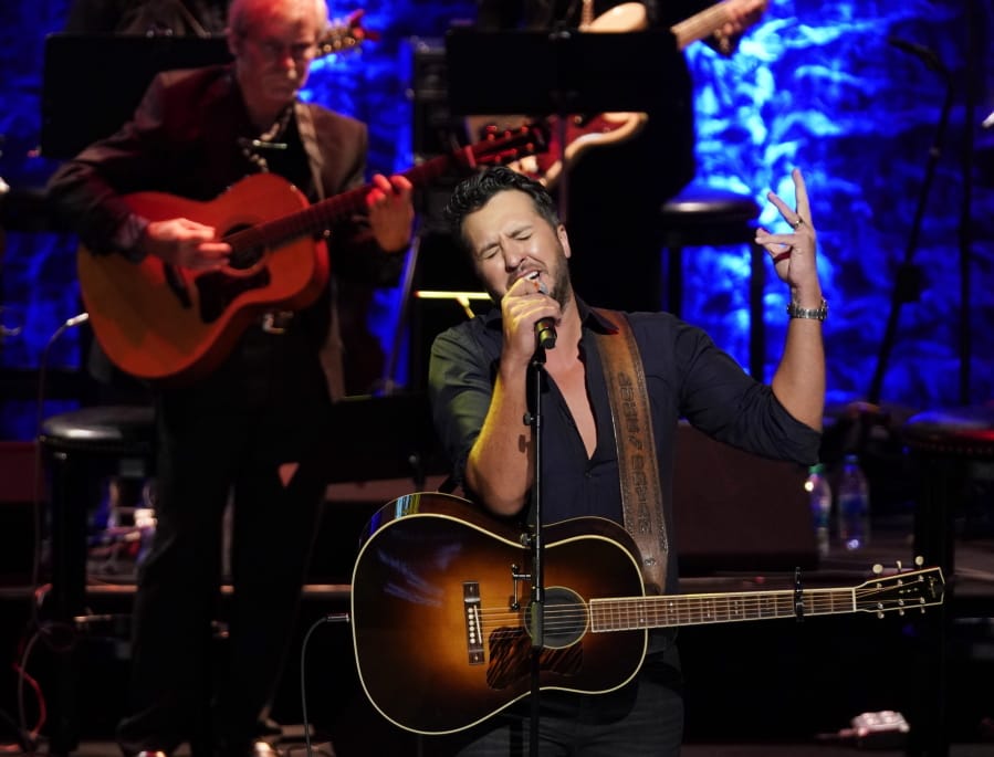 Luke Bryan performs during the induction ceremony of Brooks &amp; Dunn at 2019 Medallion Ceremony at the Country Music Hall of Fame and Museum on Sunday, Oct. 20, 2019 in Nashville, Tenn.