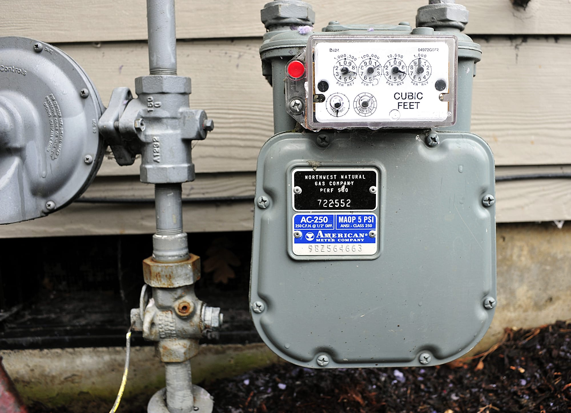 A NW Natural gas meter.