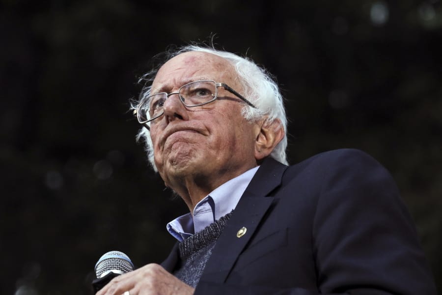 In this Sept. 29, 2019 photo, Democratic presidential candidate Sen. Bernie Sanders, I-Vt., pauses while speaking at a campaign event at Dartmouth College in Hanover, N.H.
