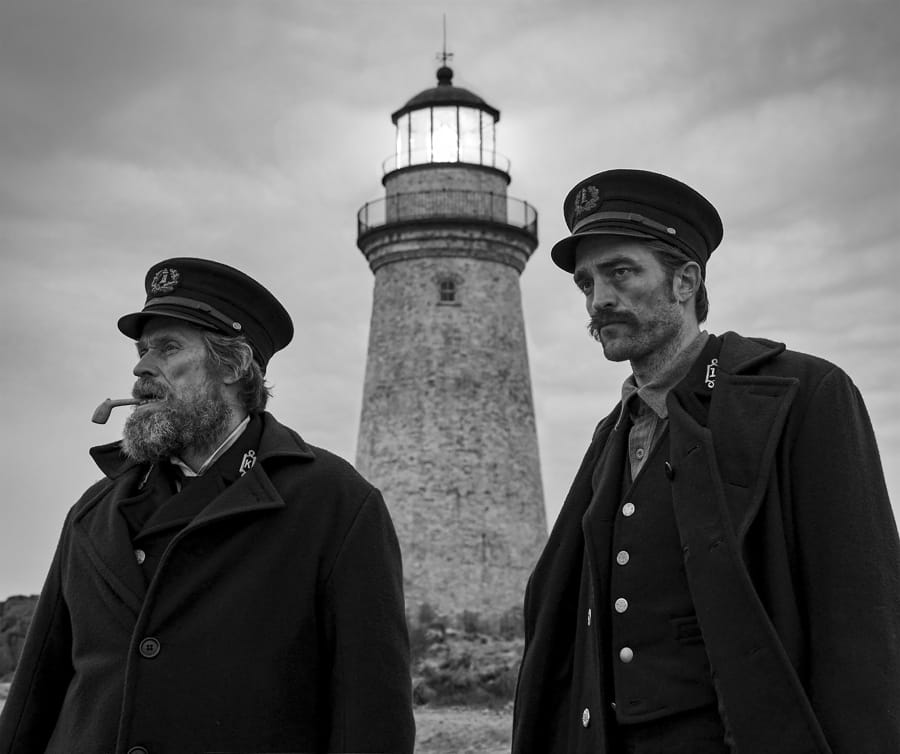 Willem Dafoe, left, and Robert Pattinson in &quot;The Lighthouse.&quot; (Eric Chakeen/A24 Pictures)
