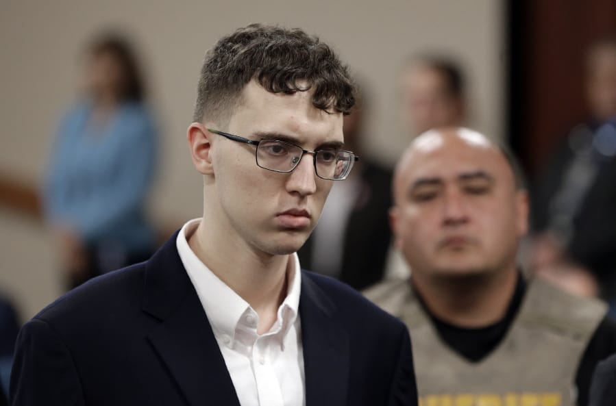 El Paso Walmart mass shooter Patrick Crusius is arraigned Thursday, Oct., 10, 2019 in the 409th state District Court with Judge Sam Medrano presiding. Crusius, 21-year-old, from Allen, Texas, stands accused of killing 22 and injuring 25 in the Aug. 3, 2019, mass shooting at an East El Paso Walmart in the seventh deadliest mass shooting in modern U.S. history and third deadliest in Texas.