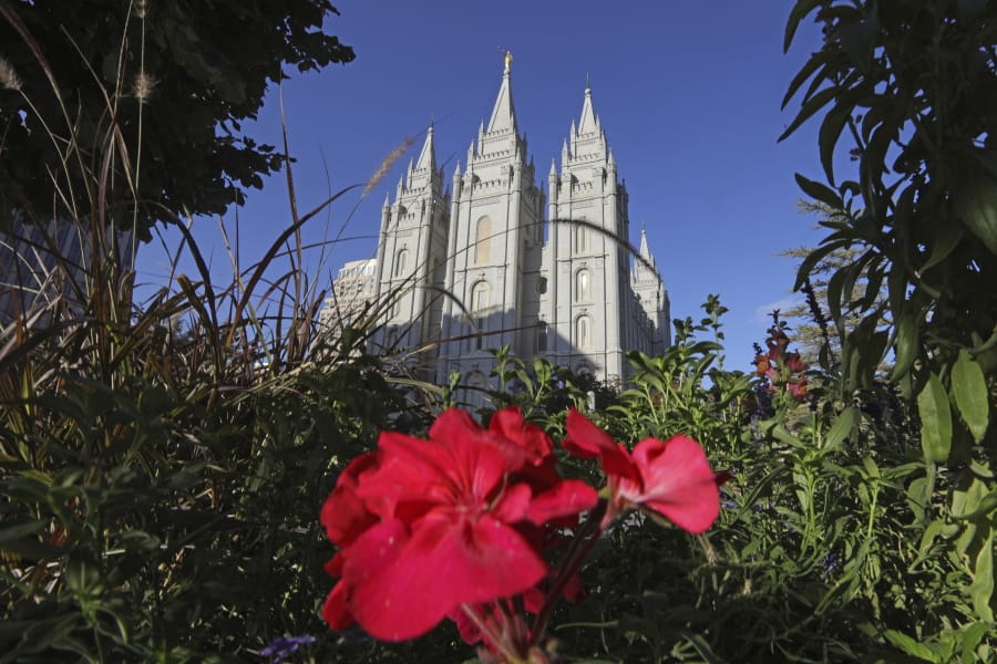 FILE - This Oct. 4, 2019, file photo, shows the Salt Lake Temple at Temple Square in Salt Lake City. The Church of Jesus of Christ of Latter-day Saints is opposing a proposed ban on conversion therapy in Utah, just months after it said it wouldn&#039;t stand in the way of a similar rule under consideration. The church said in a statement posted Tuesday night, Oct.
