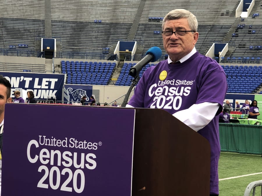 U.S. Census Bureau Director Steven Dillingham speaks at an event launching the 2020 Census Statistics in Schools program on Monday, Oct. 28, 2019, in Memphis, Tenn. Census officials launched a nationwide program Monday that uses schools to encourage participation in the once-per-decade head count.
