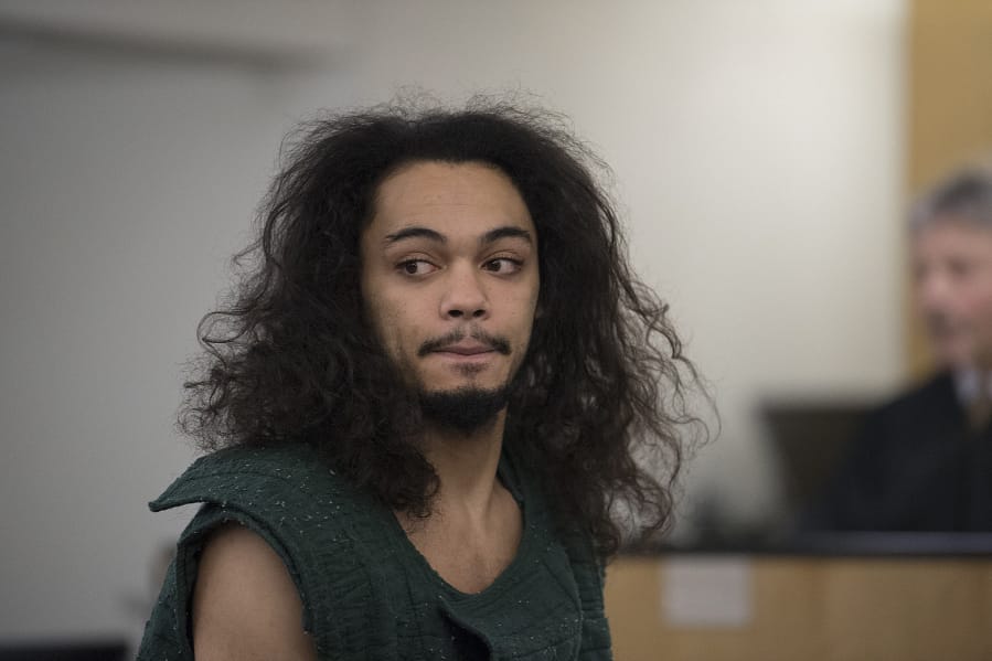 Isaac Depre Frazier in a first appearance in Clark County Superior Court in January 2018. He was convicted on multiple charges Tuesday in connection with a 2017 shooting and robbery in Vancouver.