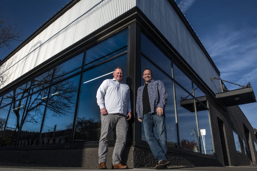 Brendan Ford, left, and Shawn Parker, founders of Fuel Medical Group, are celebrating the company&#039;s 10th anniversary today. The company has seen significant growth in staff and revenue since it launched.