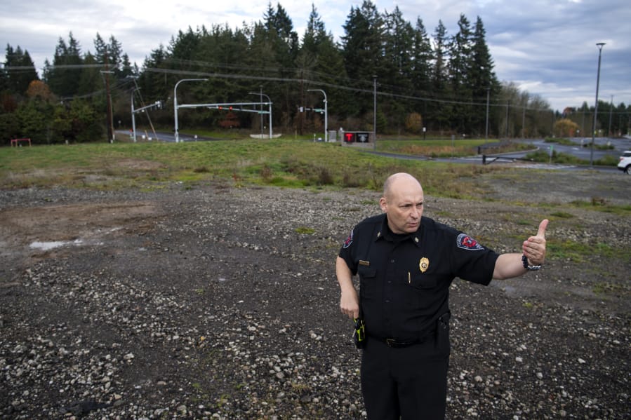 Clark County Fire &amp; Rescue Chief John Nohr talks Monday about plans for a future fire station on South Hillhurst Road across from the Ridgefield Outdoor Recreation Complex parking lot. Nohr said the project could be completed within the next three years.