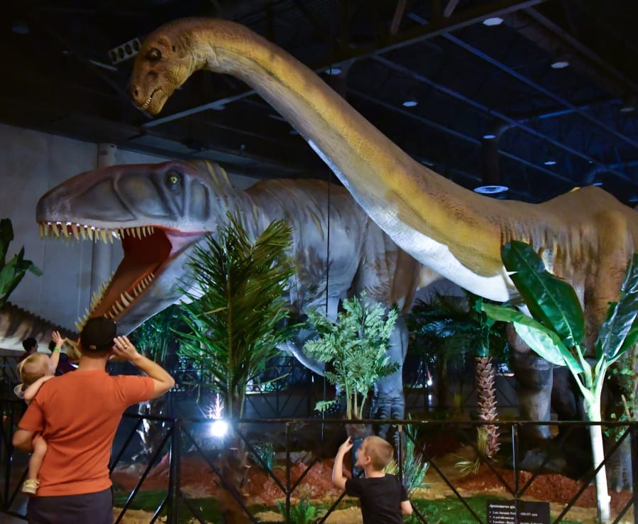 Jurassic Quest, at the Clark County Event Center at the Fairgrounds Nov. 15-17, is a realistic dinosaur event with dinosaur exhibits, a walking dinosaur show, dinosaur tours, dinosaur cinema, a science station, and dinosaur rides.