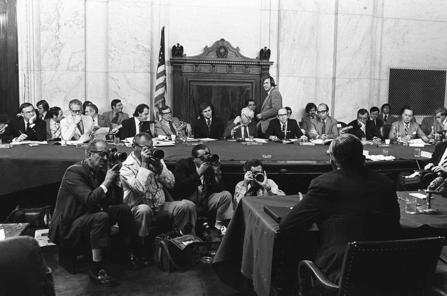 The Senate Watergate Committee hearings continue Aug. 3, 1973, on Capitol Hill in Washington.
