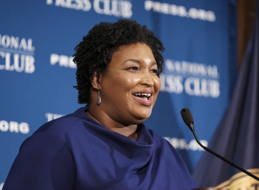 In this Nov. 15, 2019, photo, former Georgia House Democratic Leader Stacey Abrams, speaks at the National Press Club in Washington. Growth and urbanization has made Georgia&#039;s population younger, less native to the state and less white. That, combined with President Donald Trump&#039;s struggles among previously GOP-leaning white college graduates, has put Georgia on the cusp of presidential battleground status. The question is how close. (AP Photo/Michael A.