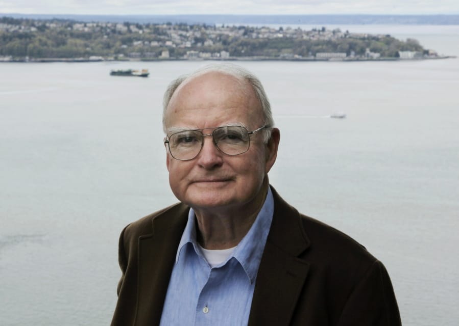 In this April 13, 2009, photo, William Ruckelshaus, the first administrator of the EPA, poses for photos at his office in Seattle. Ruckelshaus, who famously quit his job in the Justice Department rather than carry out President Richard Nixon&#039;s order to fire the special prosecutor investigating the Watergate scandal, has died. He was 87. The EPA confirmed his death in a statement Wednesday, Nov. 27, 2019. (AP Photo/Ted S.