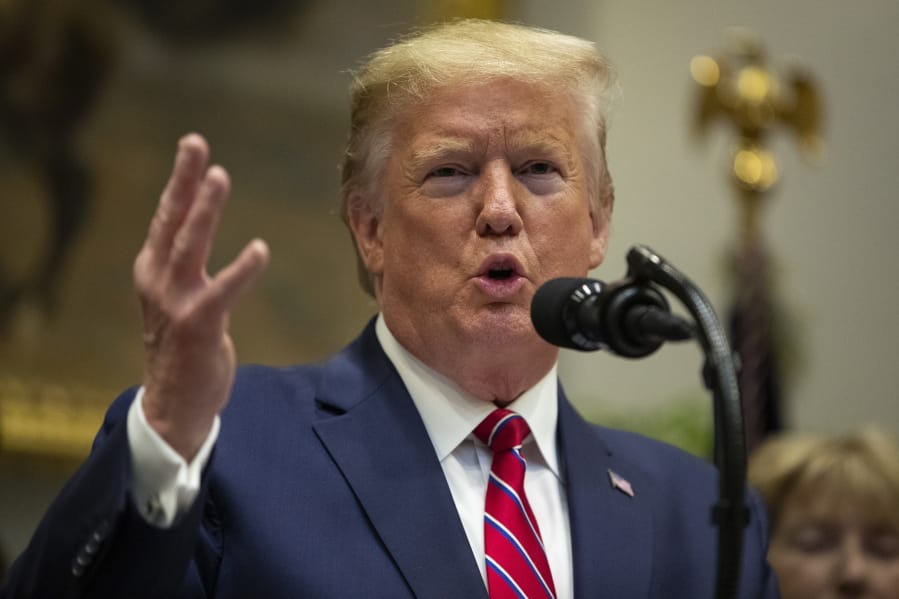 President Donald Trump speaks during an event on healthcare prices in the Roosevelt Room of the White House, Friday, Nov. 15, 2019, in Washington.