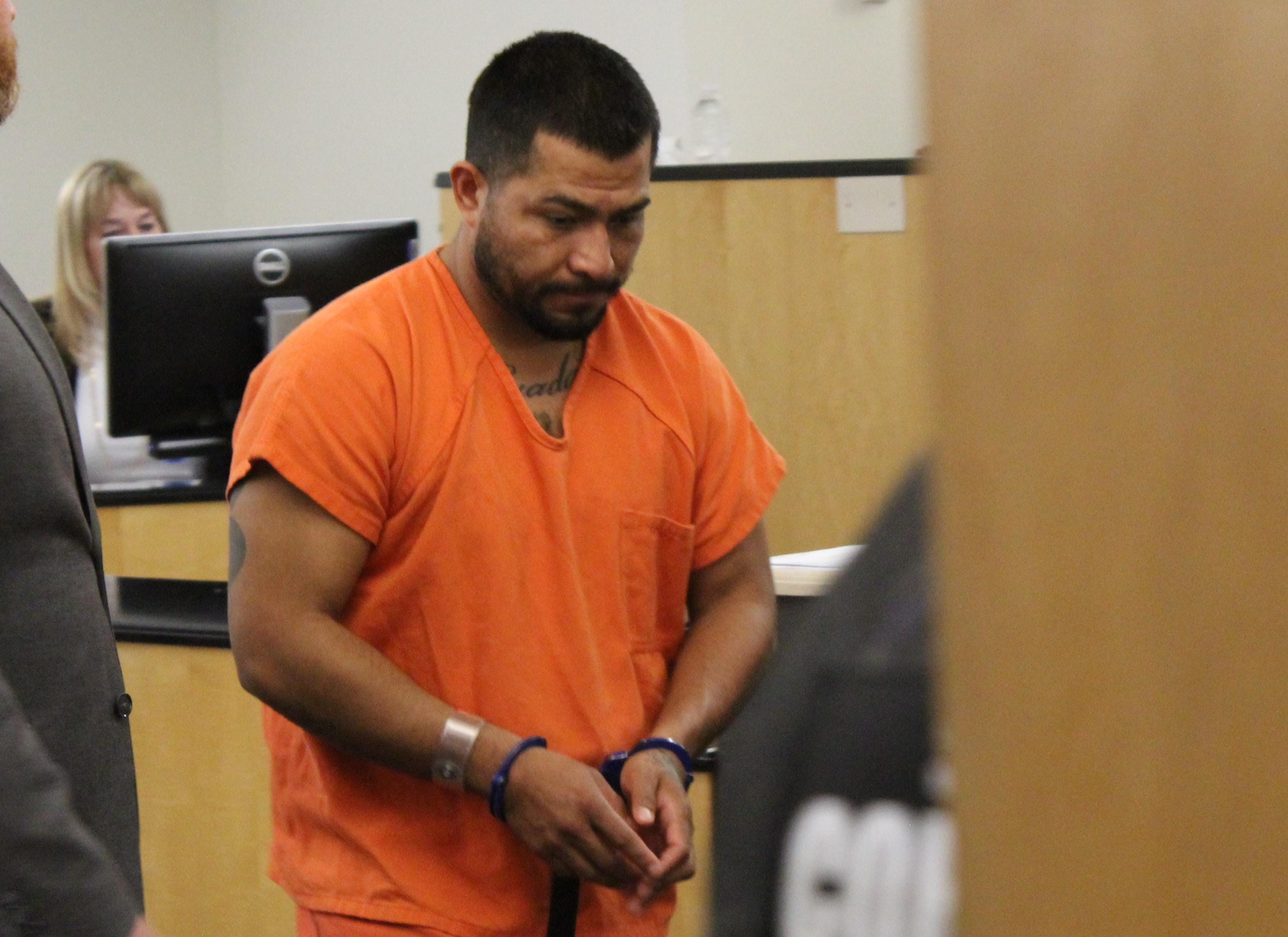 Juan Luis Alvarado-Velazquez, 32, appears in Clark County Superior Court Thursday on suspicion of first-degree attempted murder, a charge stemming from a gang stabbing in Vancouver in 2007. Alvarado-Velazquez allegedly fled to Mexico in 2007 and was apprehended at the U.S.-Mexico border earlier this year.