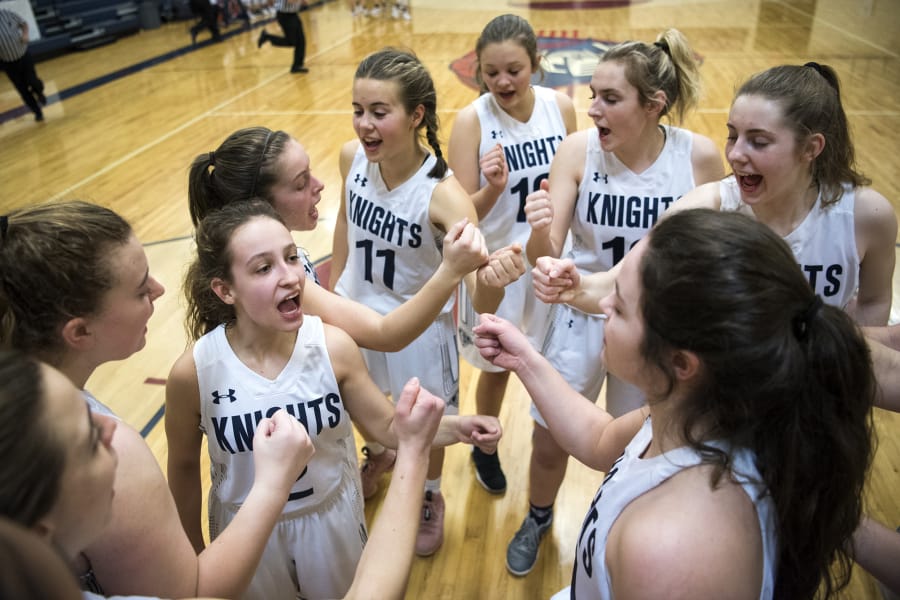Kinsey Tindoll, center, is the lone senior on this year&#039;s King&#039;s Way Christian roster. But that doesn&#039;t mean the Knights are short of talent.