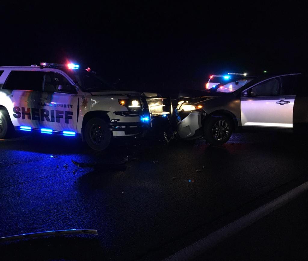 A Clark County Sheriff's Office deputy was injured early Sunday when he put his patrol vehicle into the path of an oncoming wrong-way drunk driver to prevent the driver from entering Interstate 5.