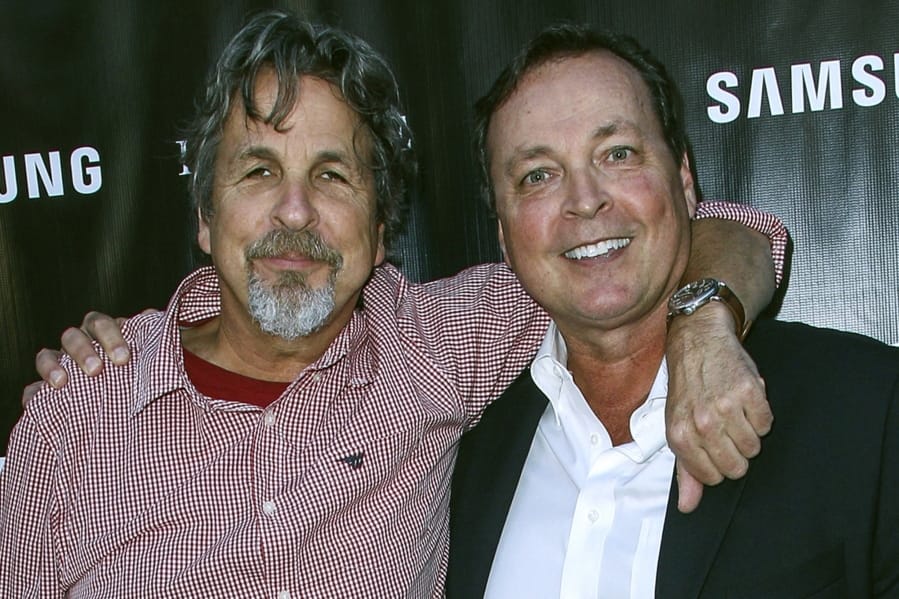 FILE - In this Aug. 10, 2015 file photo, Peter Farrelly, left, and Bobby Farrelly attend The Project Greenlight Season 4 premiere of &quot;The Leisure Class&quot; at The Theatre At The Ace Hotel in Los Angeles. The Boston-based Ruderman Family Foundation said Wednesday, Dec. 4, 2019, that the brothers are recipients of its sixth annual Morton E. Ruderman Award in Inclusion for pressing Hollywood to do a better job of casting and portraying people with disabilities. (Photo by Paul A.